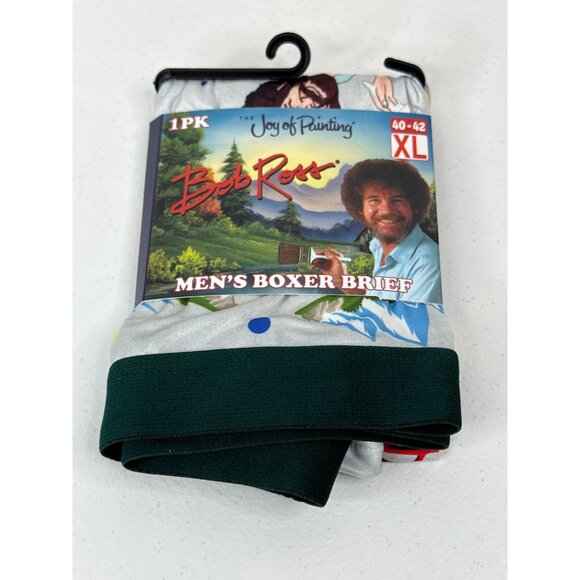 Bob Ross Boxer Briefs Mens Graphic Novelty Dad Gift Silly Crazy Funny Wild Sz XL - Picture 1 of 4